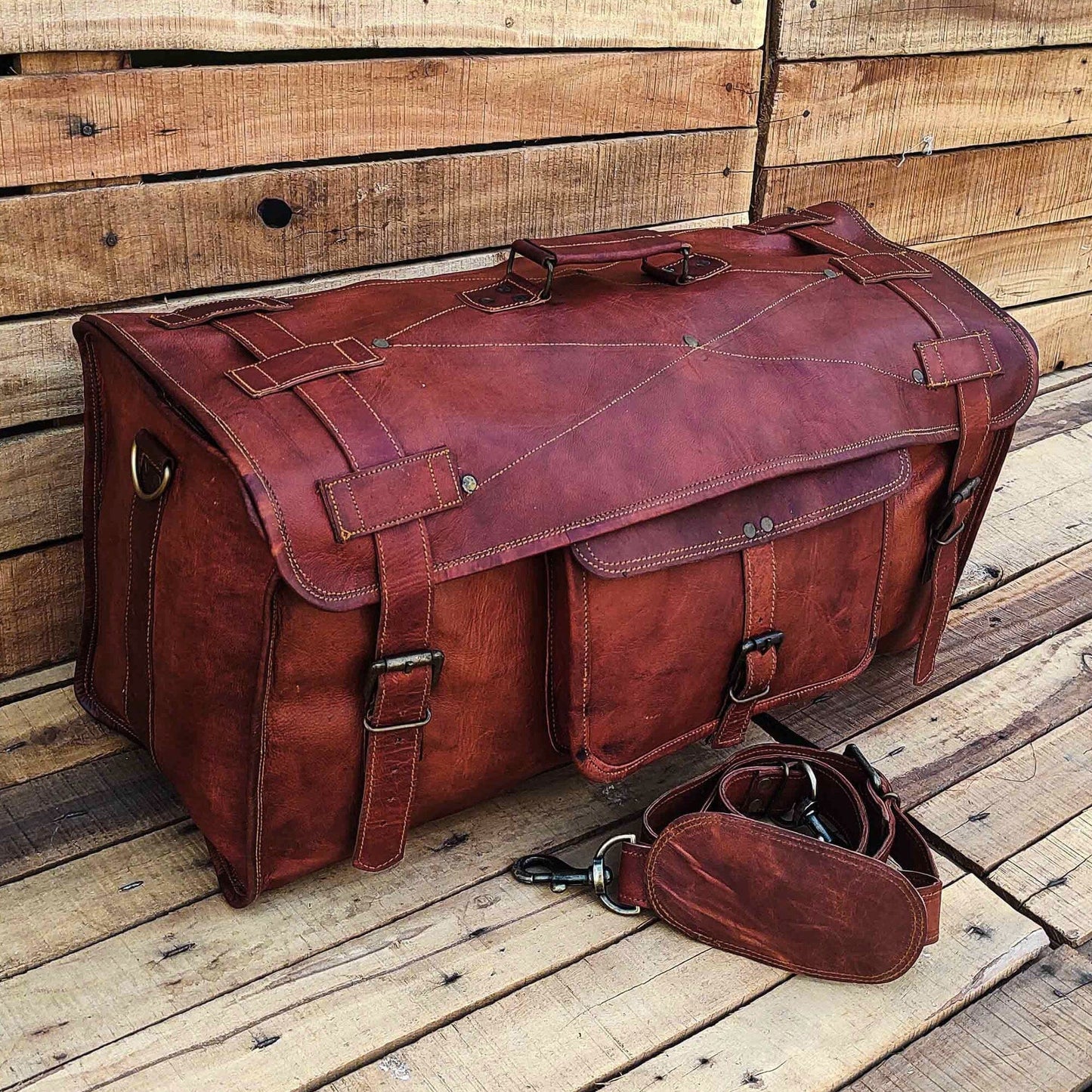 leather duffle bags