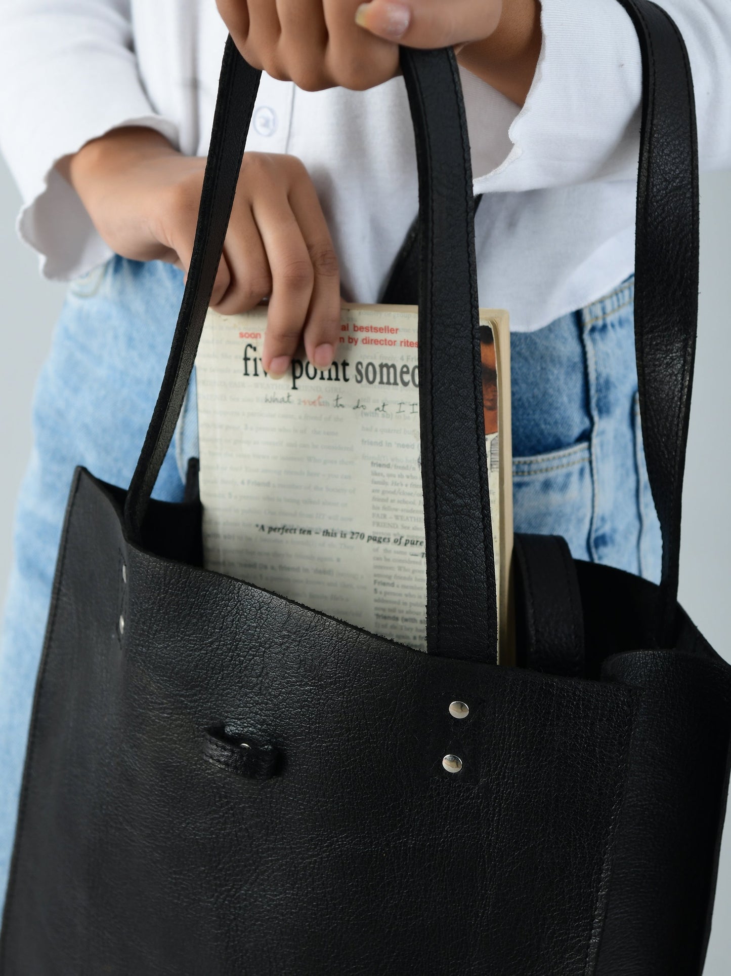 Ebony Elegance Leather Tote