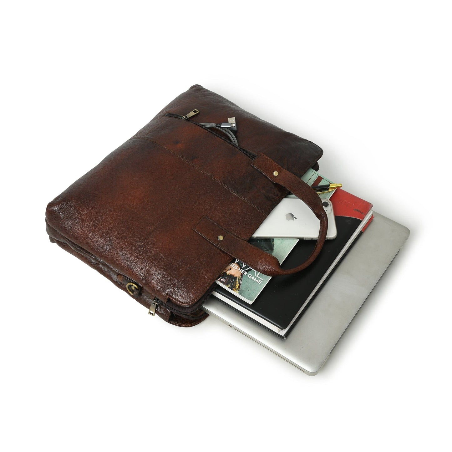 Sleek Italian Brown Laptop Bag 9999