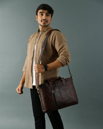 Sleek Italian Brown Laptop Bag 9999