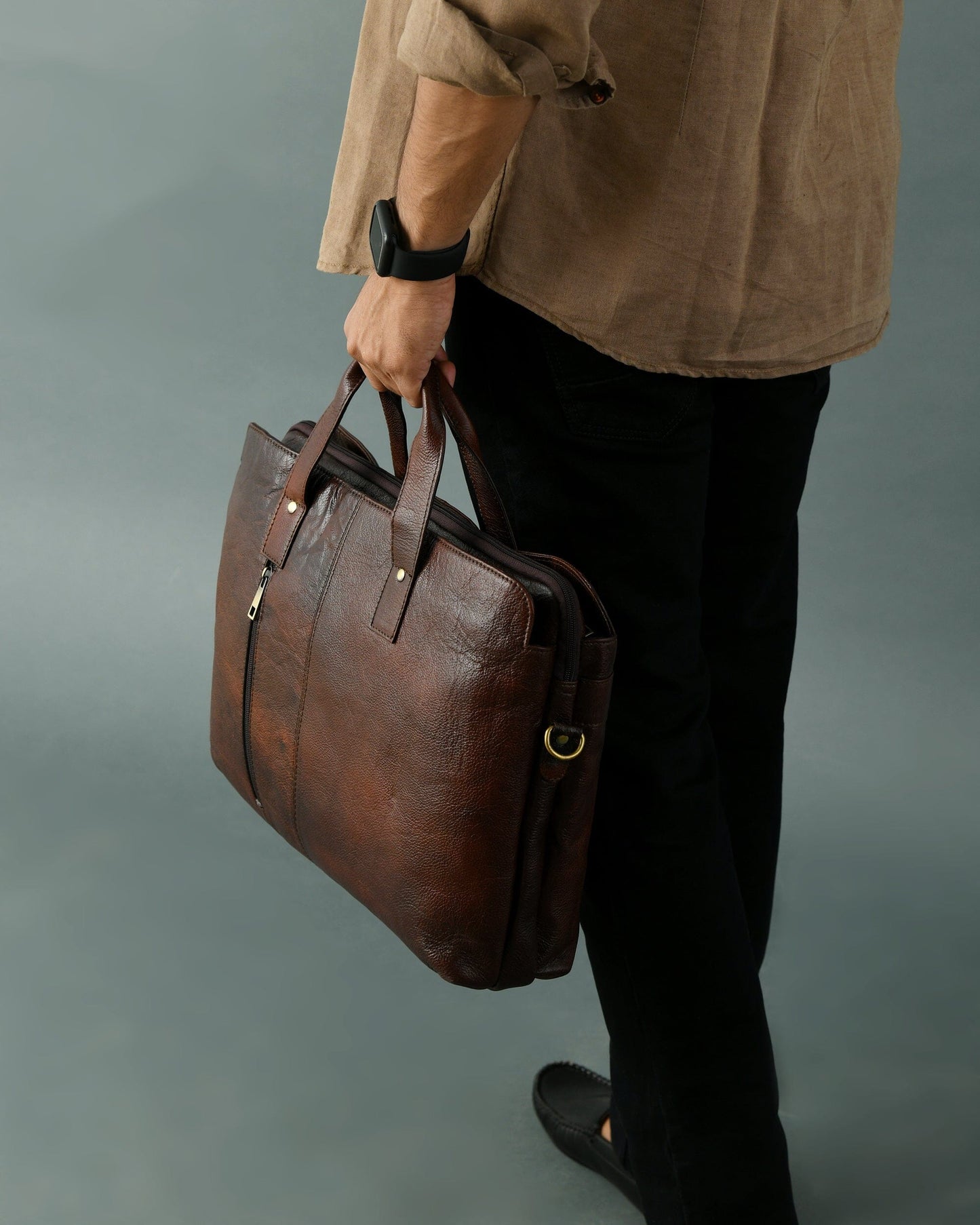 Sleek Italian Brown Laptop Bag 9999