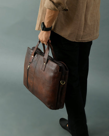 Sleek Italian Brown Laptop Bag 9999