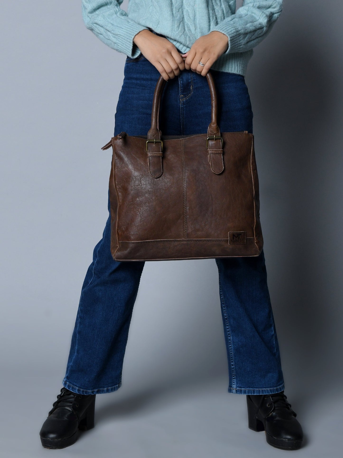 City Chic Brown Leather Shoulder Tote