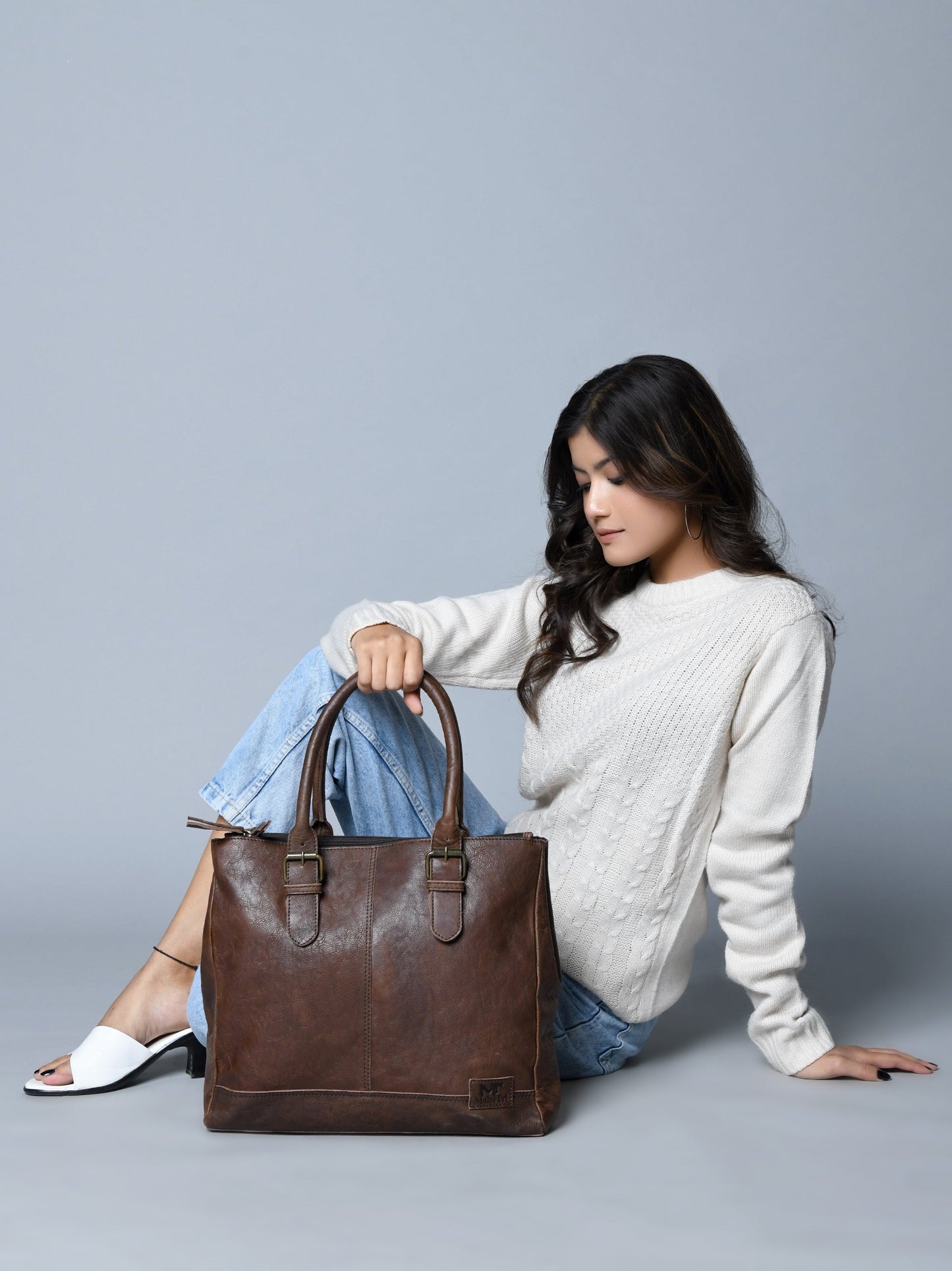 City Chic Brown Leather Shoulder Tote