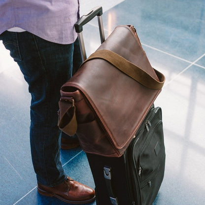 brown leather laptop bag