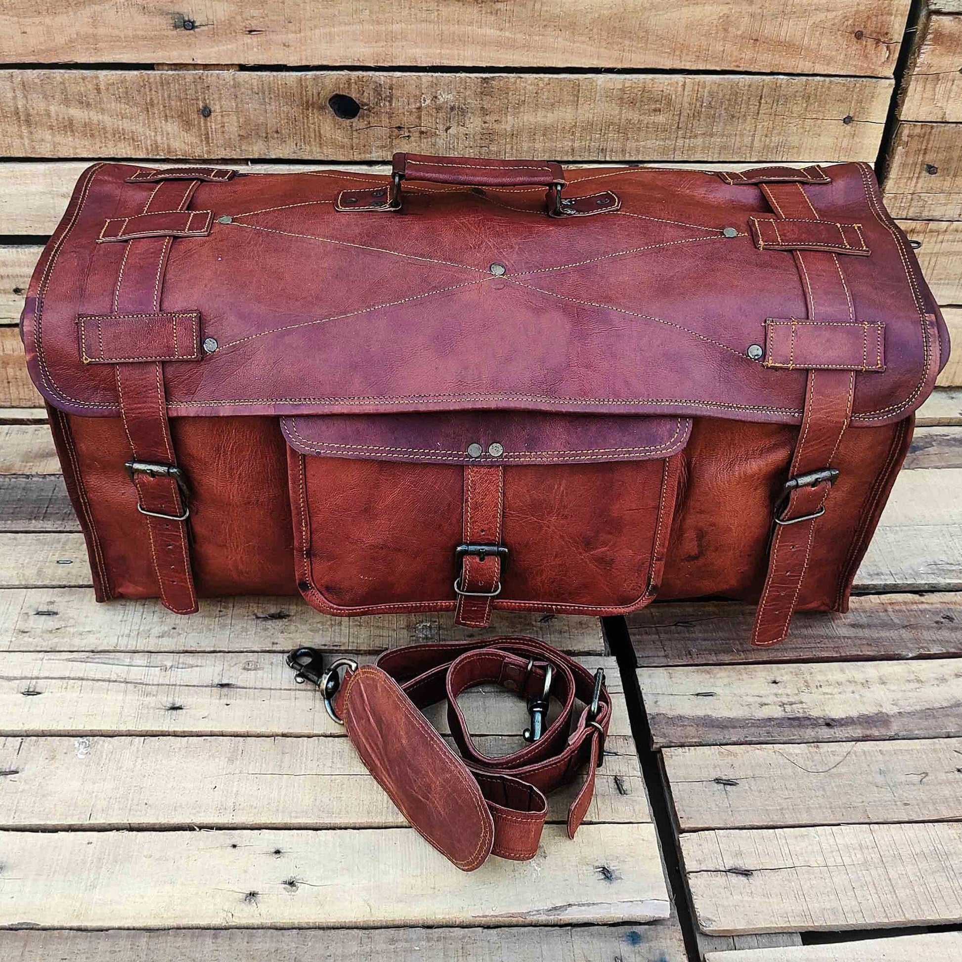 leather duffle bags