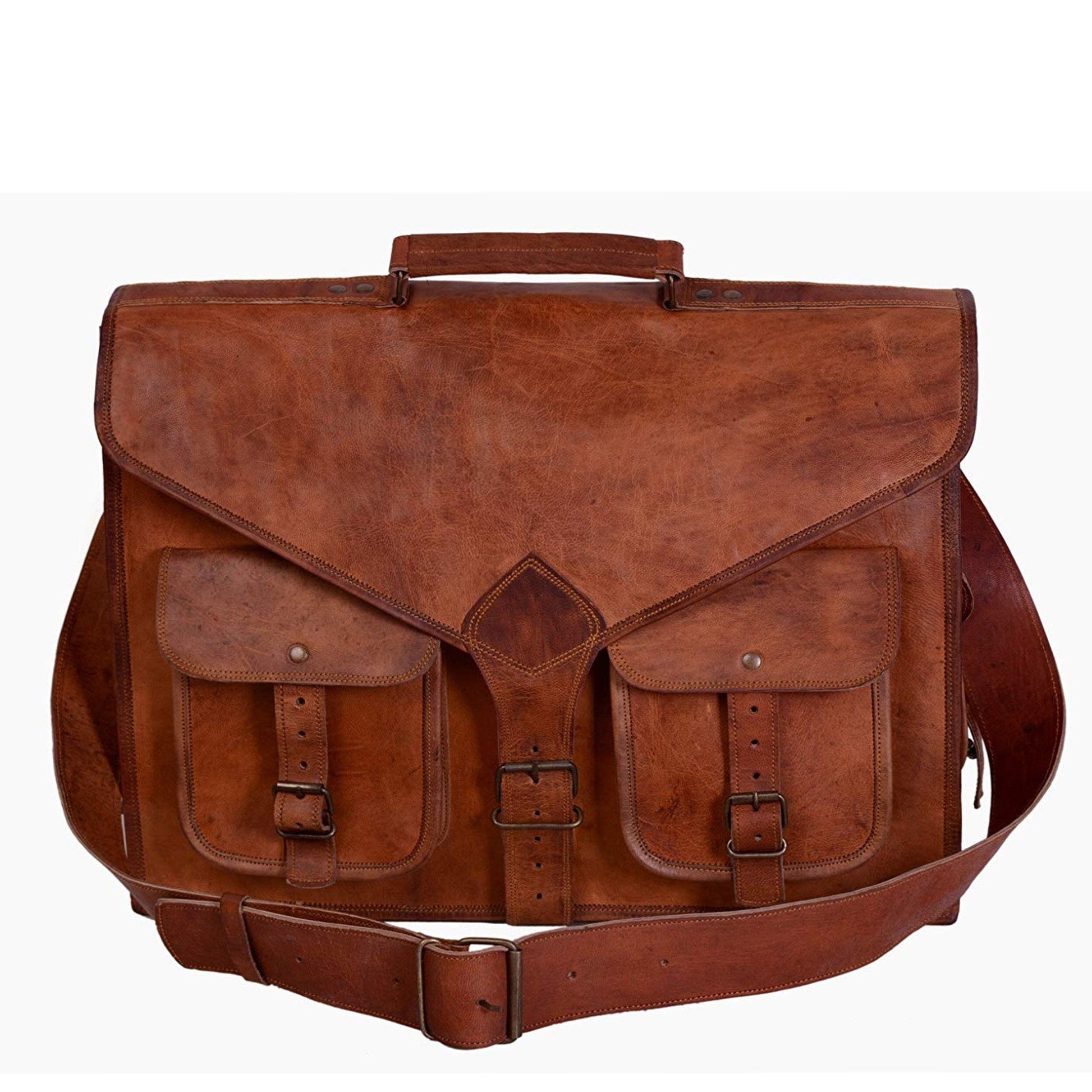 mens leather laptop messenger bag