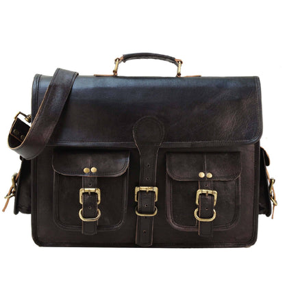 Black Leather Laptop Messenger Bags