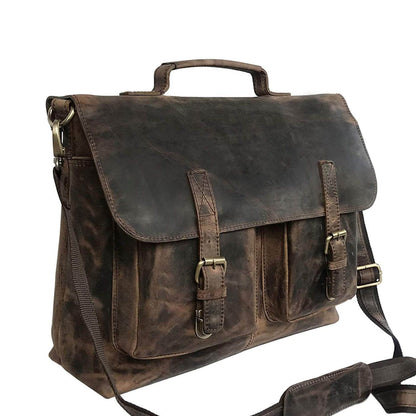 Leather Laptop Messenger Briefcases For Men & Women