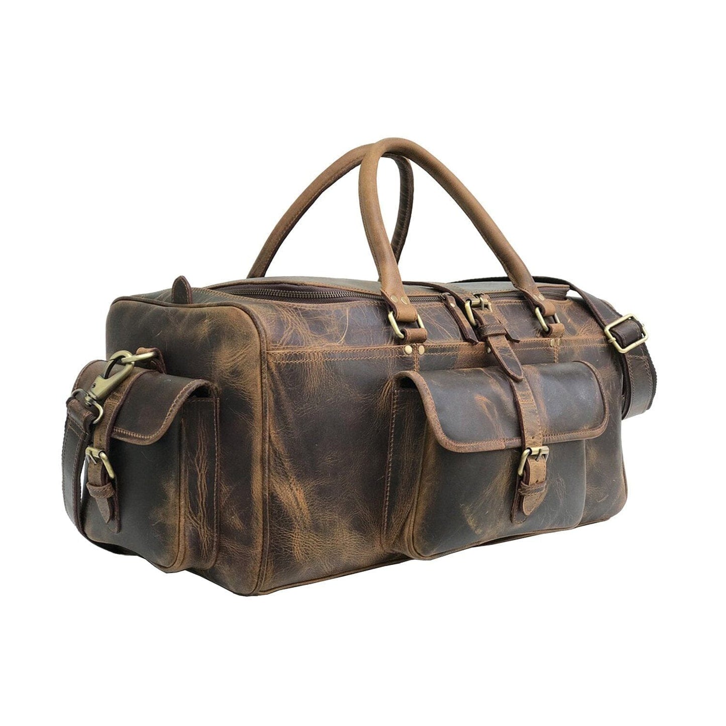 Roosevelt Buffalo Leather Travel Weekender Duffle Bag Classy Leather Bags 