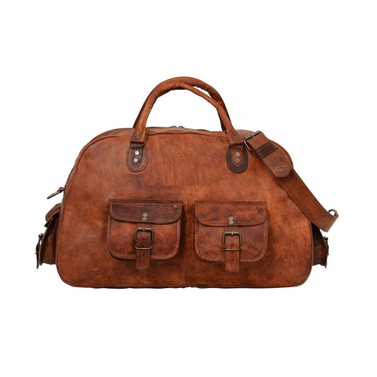 Vintage Brown Handmade Leather Duffle Bag Classy Leather Bags 