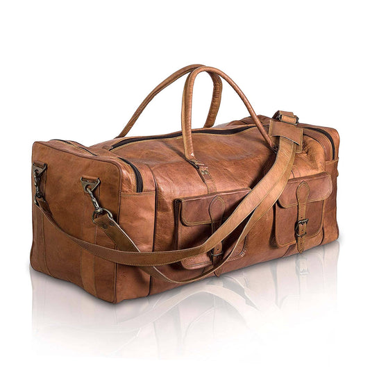 Oversized Men's Leather Weekender Duffle Bag Classy Leather Bags 