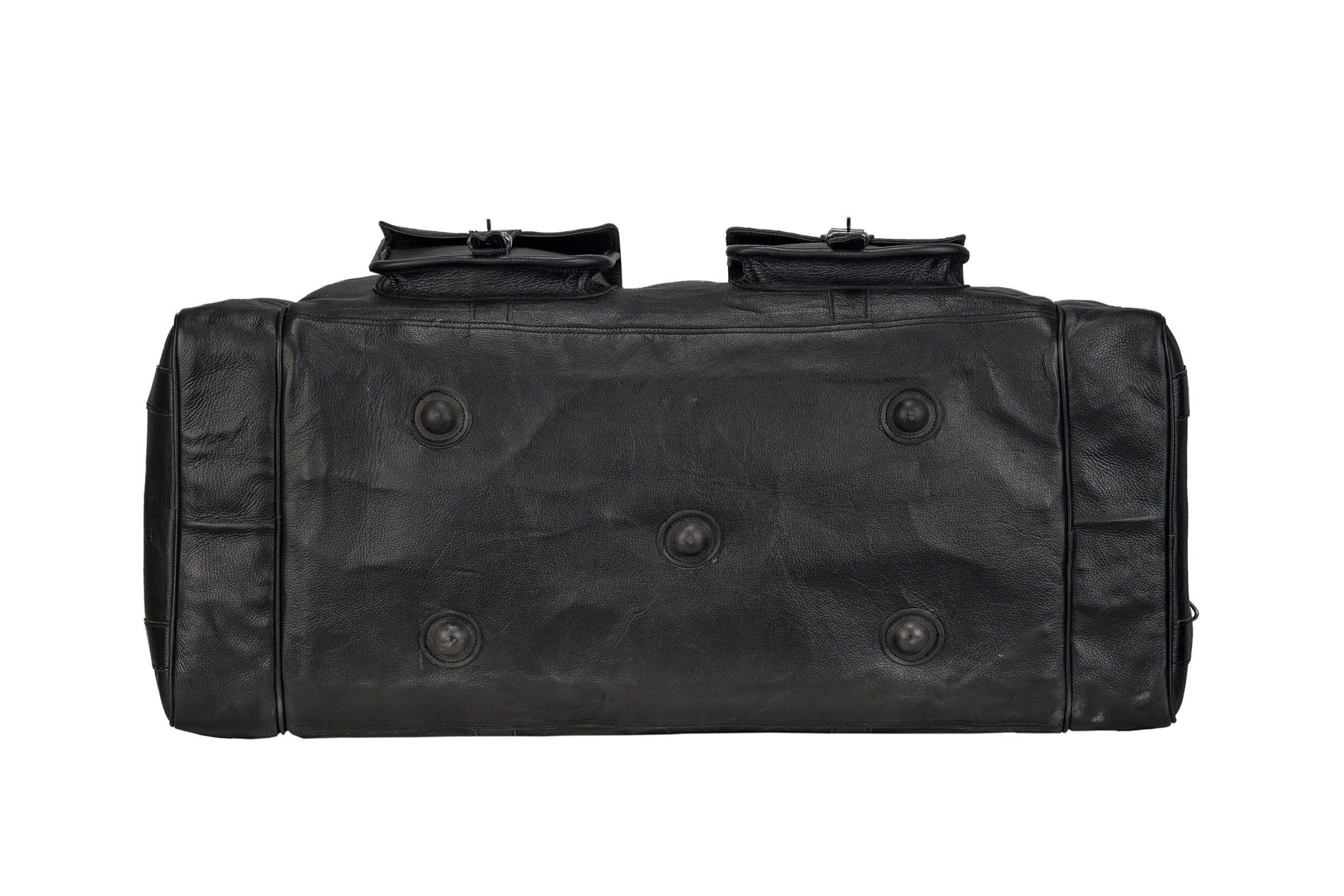 Oversized Black Leather Duffel Weekender Travel Bag Classy Leather Bags 