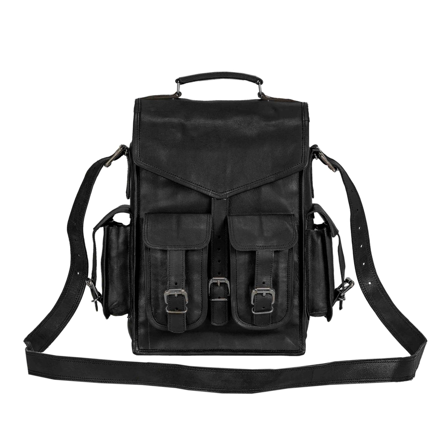 Black Leather Backpacks for women