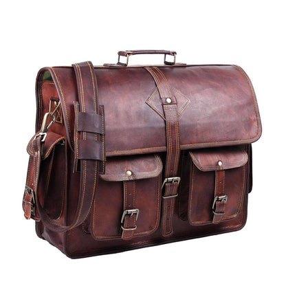 designer leather laptop messenger bag