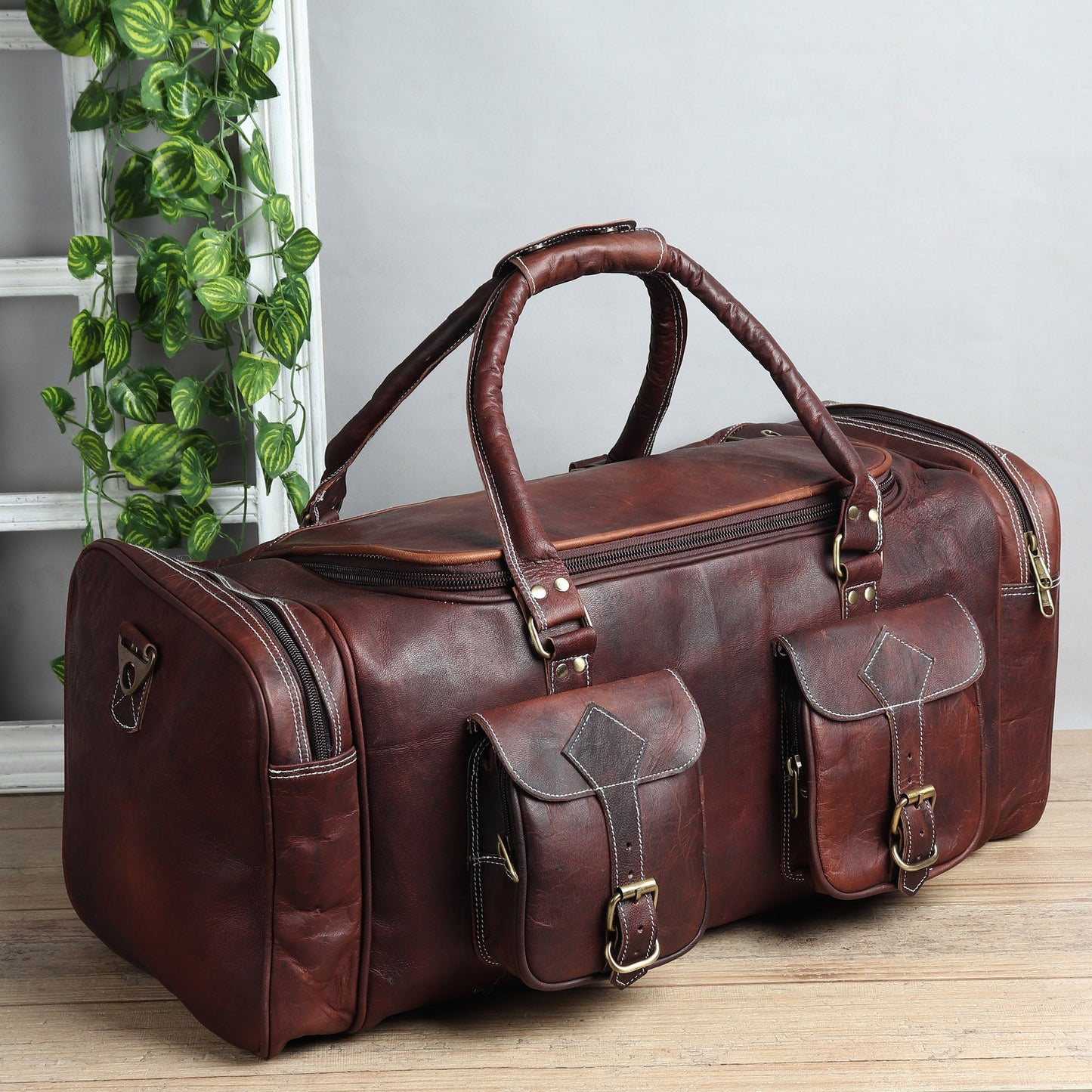 Vintage Dark Brown Traveller Duffle Bag