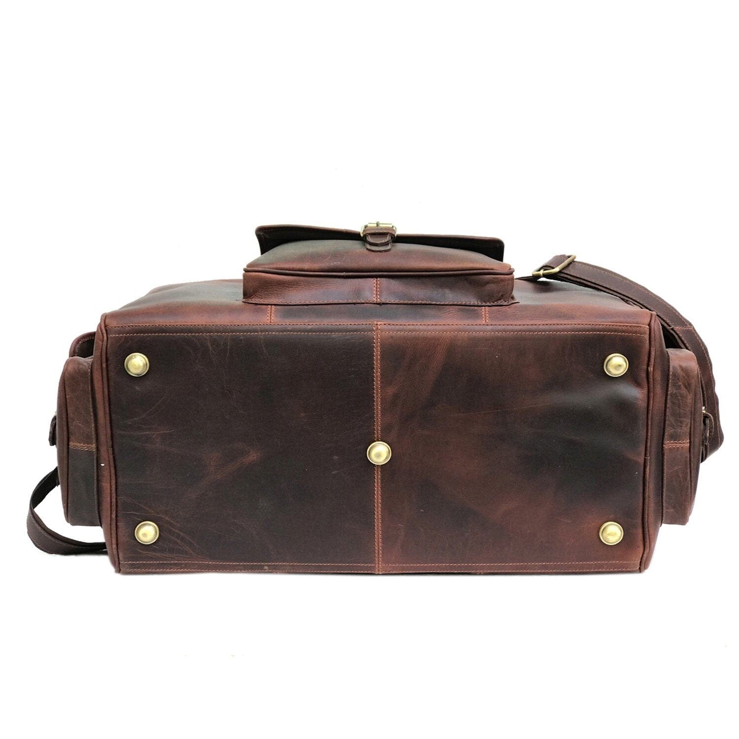 Genuine Large Full-Grain Buffalo Leather Roosevelt Duffle Bag Classy Leather Bags 