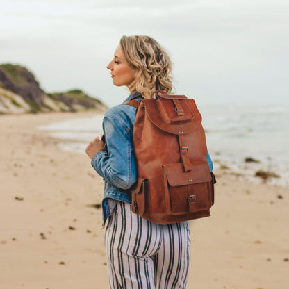 Shop Brown Leather Backpack for Men and Women from Classy Leather Bags