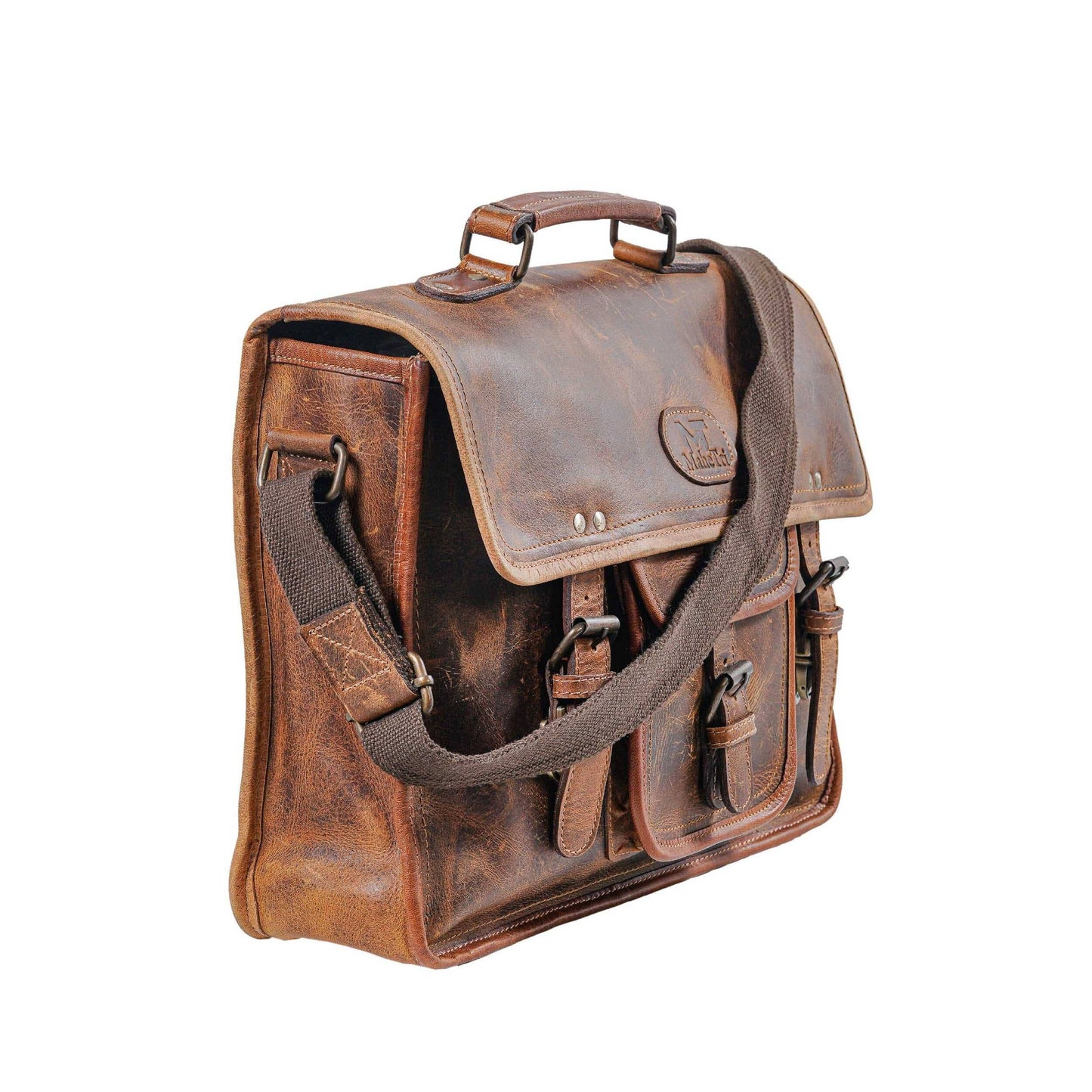 best leather laptop messenger backpack for men