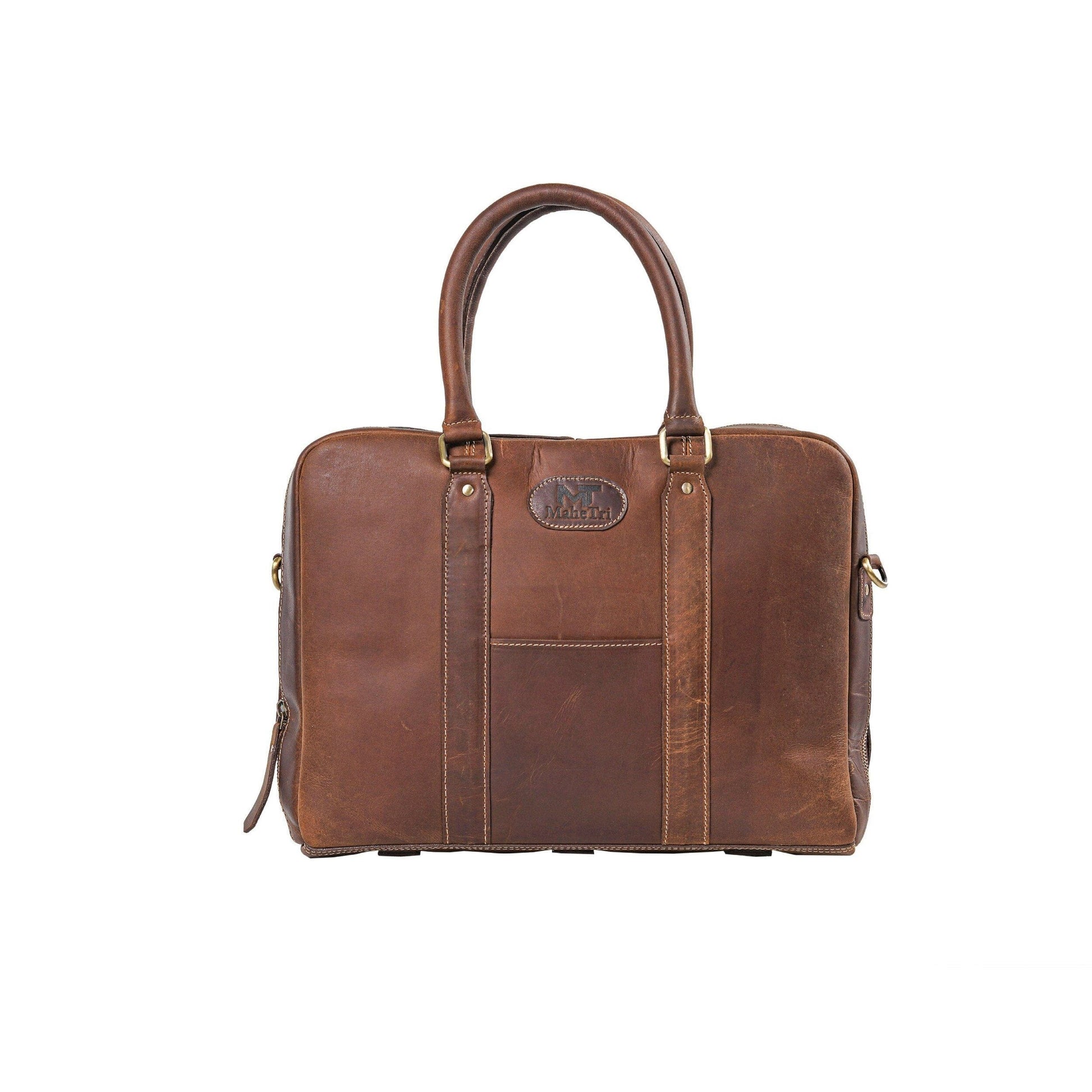 Buffalo Leather Briefcase Crossbody Laptop Bag