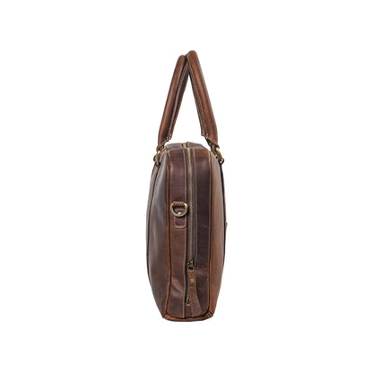 Buffalo Leather Briefcase Crossbody Laptop Bag