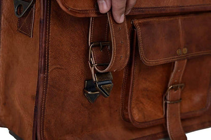 Attorney Leather Briefcase Laptop Messenger Bag 18 Inch Classy Leather Bags 