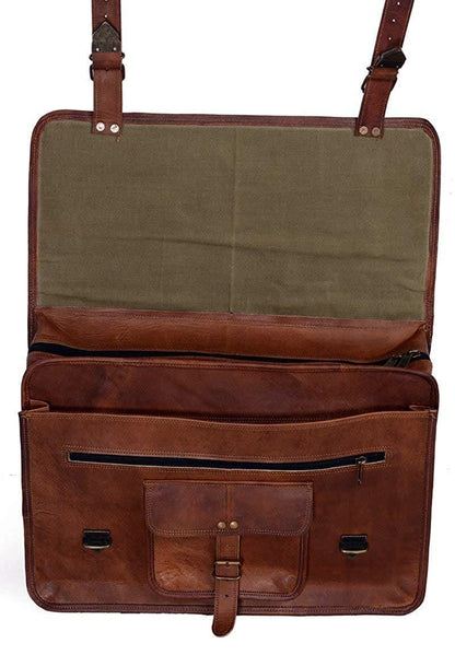 Attorney Leather Briefcase Laptop Messenger Bag 18 Inch Classy Leather Bags 
