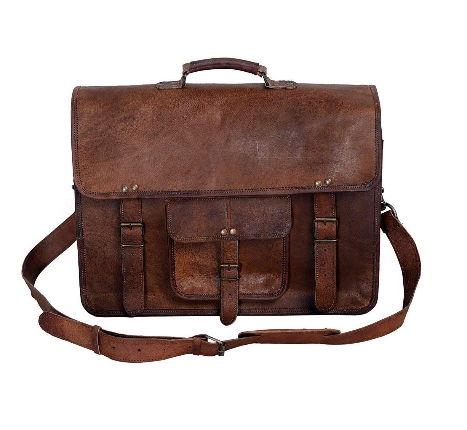Attorney Leather Briefcase Laptop Messenger Bag 18 Inch Classy Leather Bags 