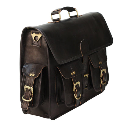 Black Leather Laptop Messenger Bags