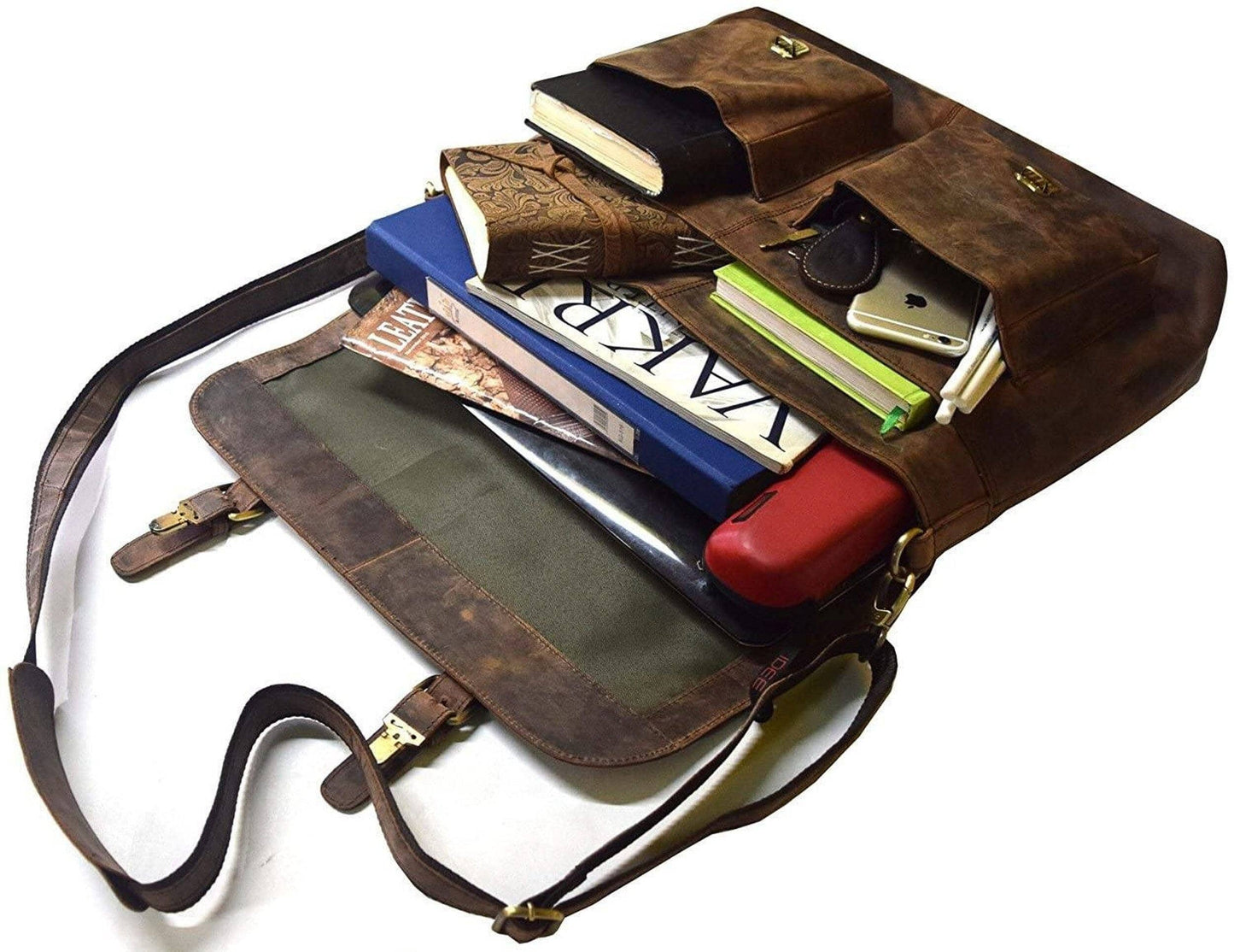 Leather Laptop Messenger Briefcases For Men & Women