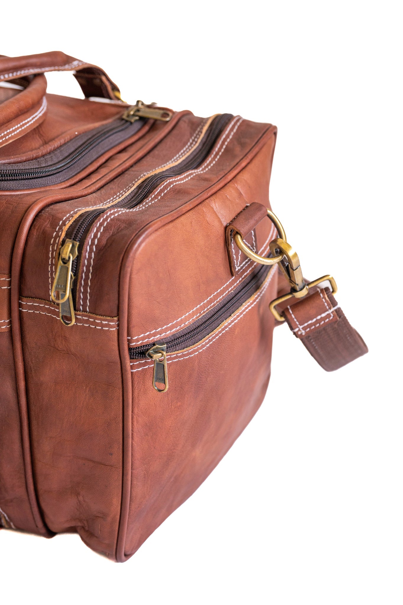 Vintage Leather Travel Duffle Bag