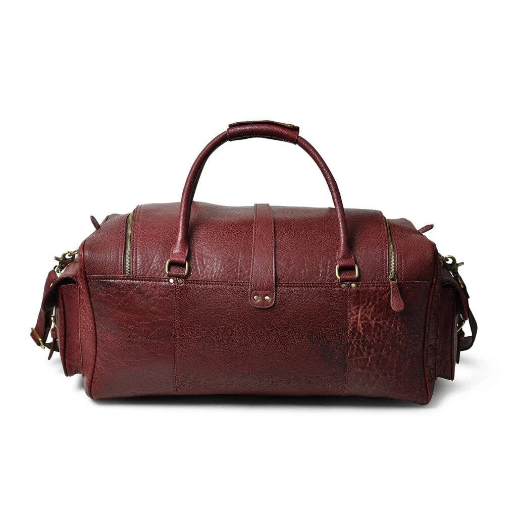 black leather duffle bag mens