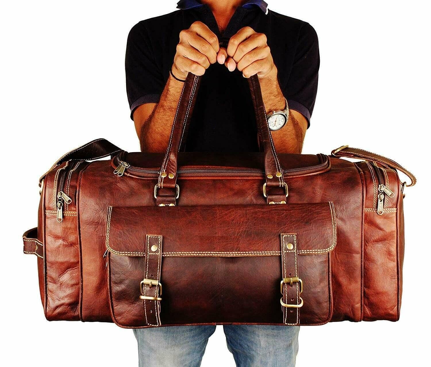 leather duffle bag