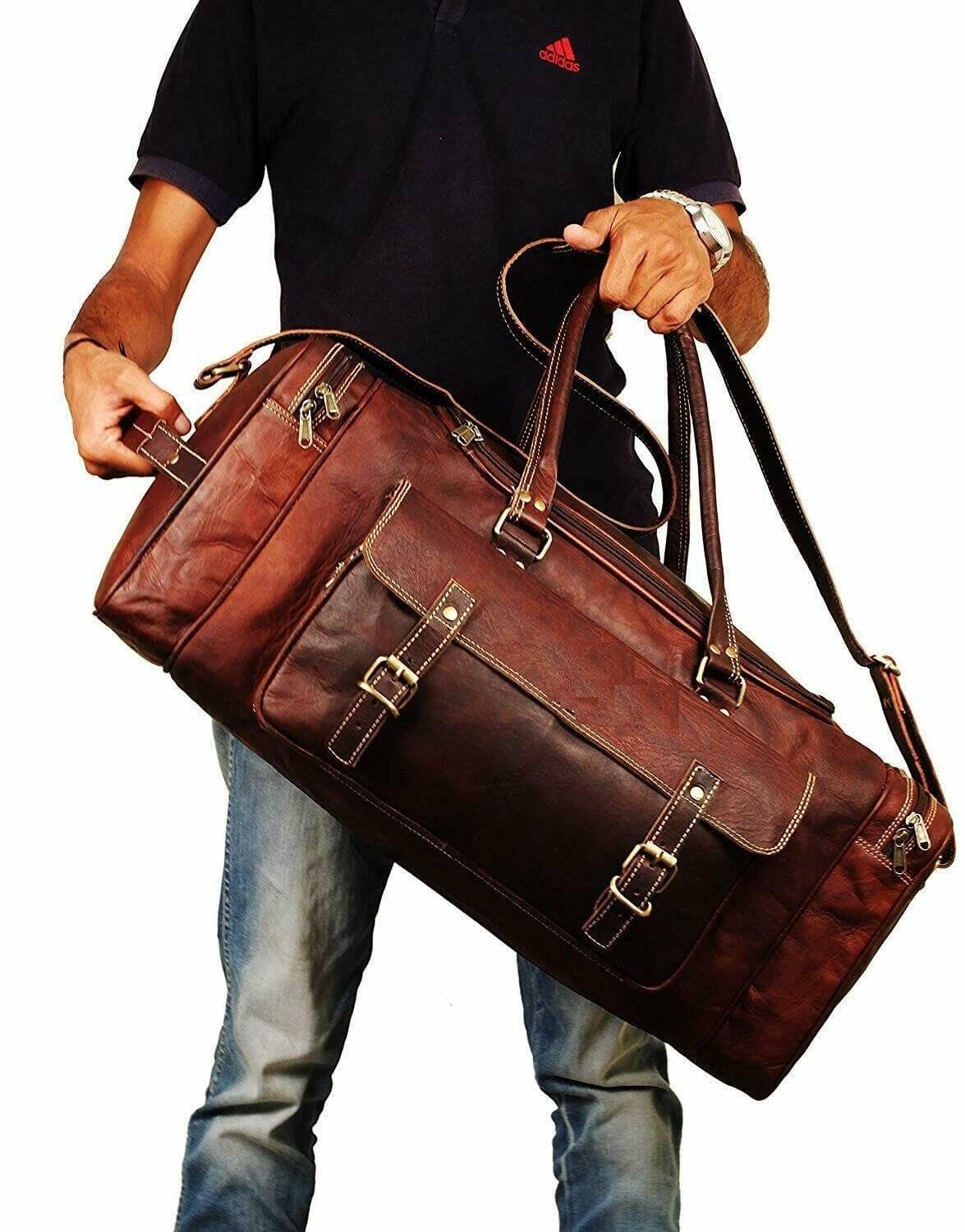 leather duffle bag