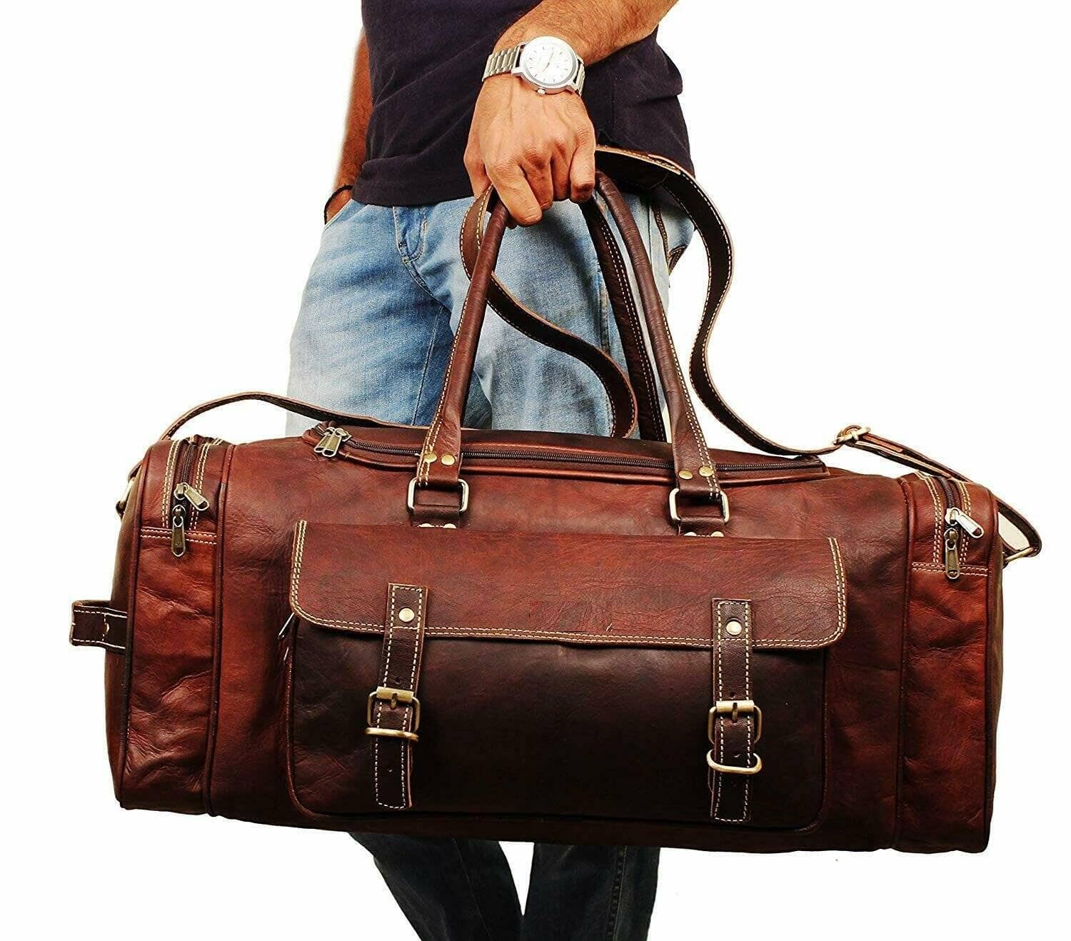 leather duffle bag