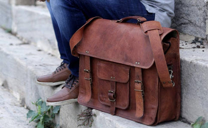 Attorney Leather Briefcase Laptop Messenger Bag 18 Inch Classy Leather Bags 