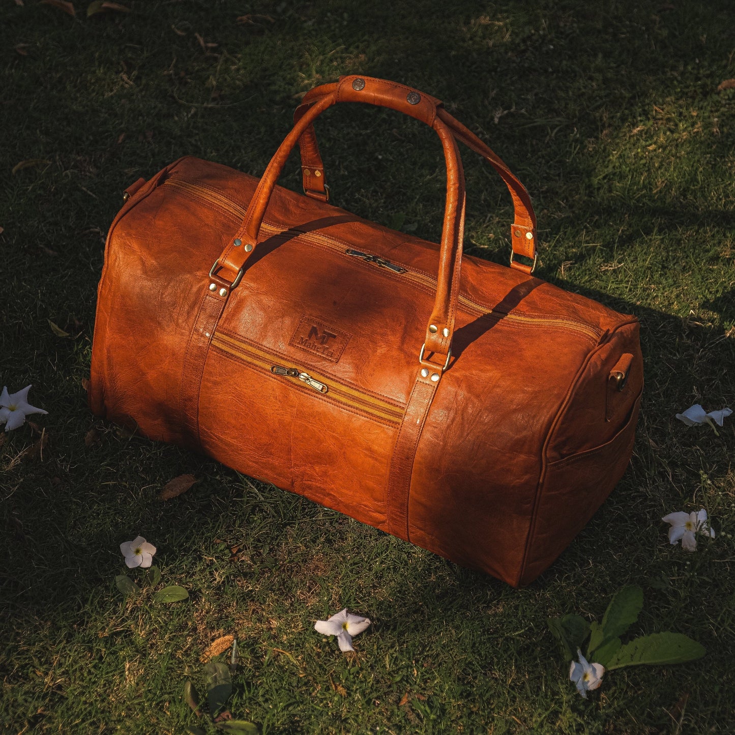 men's leather duffle bag