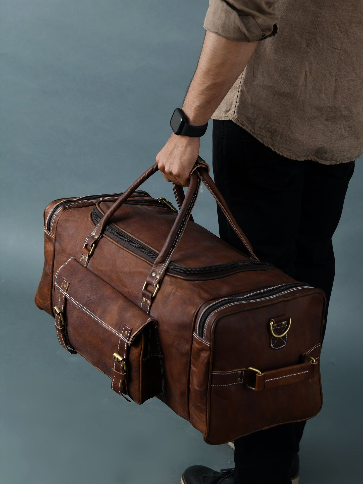 leather duffle bag