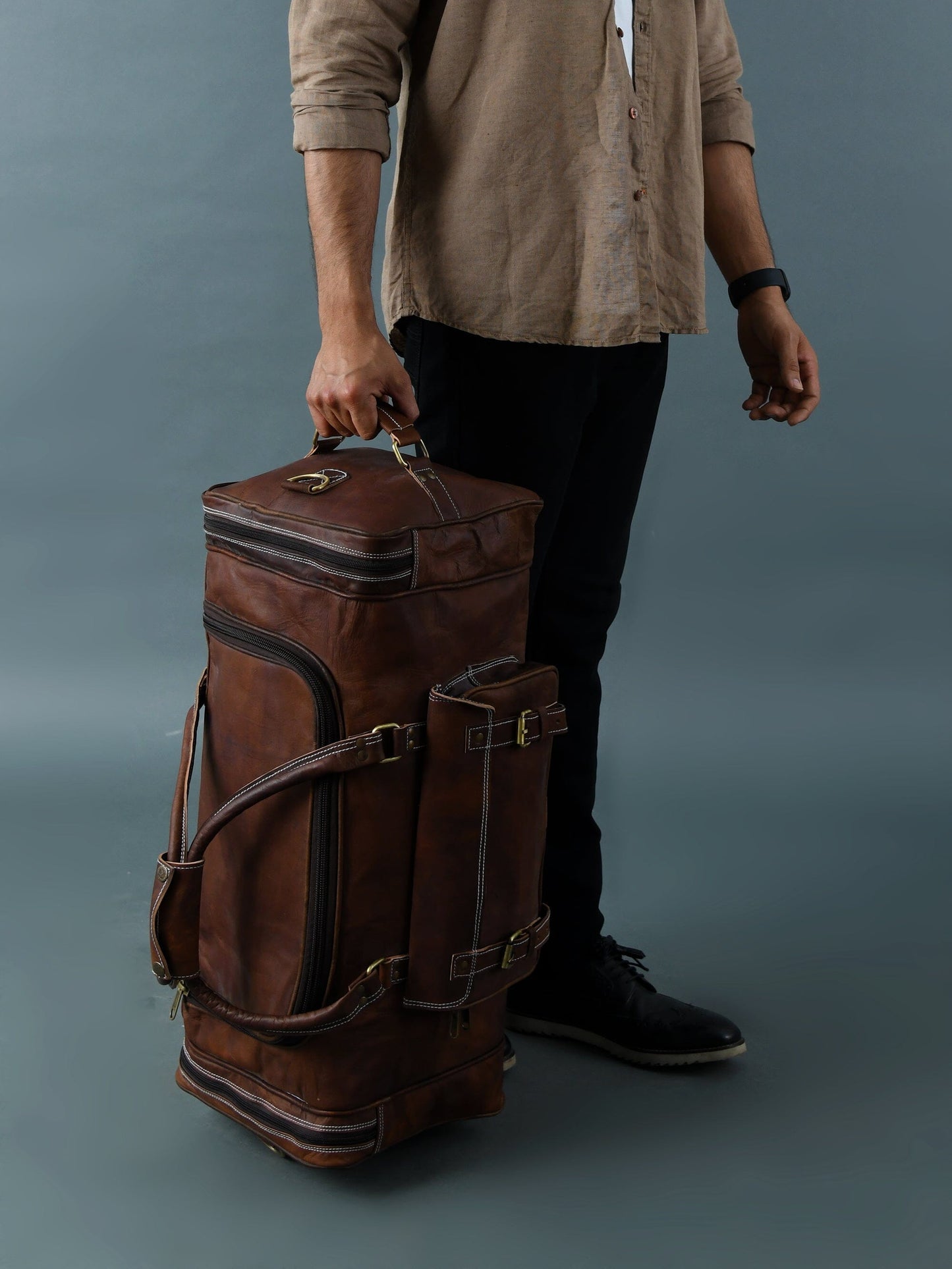 leather duffle bag