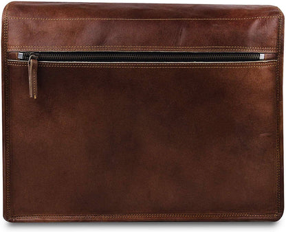 brown leather messenger bag