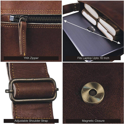 brown leather messenger bag