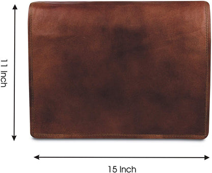 brown leather messenger bag