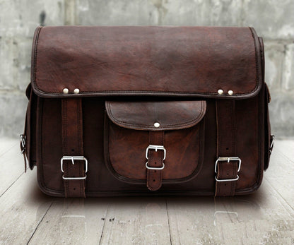 black leather messenger bag for men