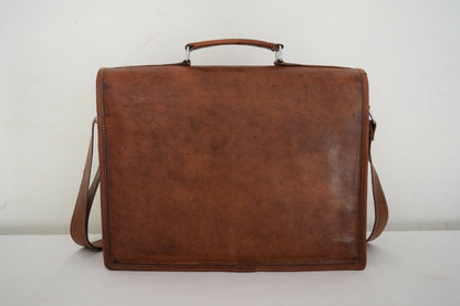 mens brown leather laptop messenger briefcase bag in USA