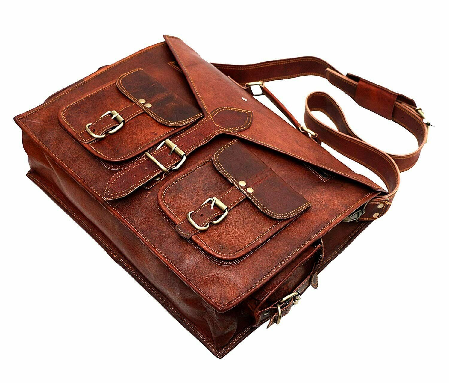 Vintage Leather laptop Messenger Briefcase Bags in USA