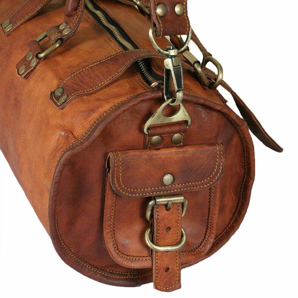 Leather Large Vintage Duffel Overnight Bag Classy Leather Bags 